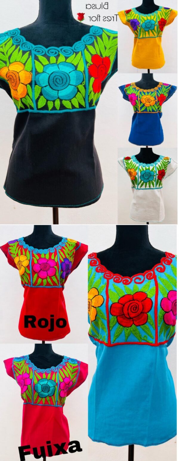 BLUSA ZINACANTAN 3 FLOR