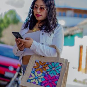 BOLSA YUTE PUNTO DE CRUZ