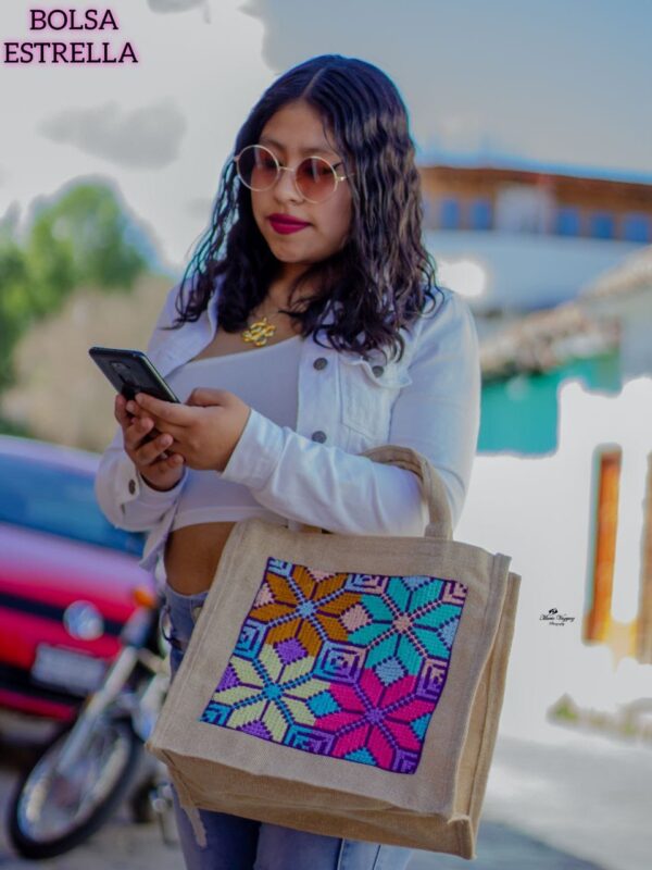 BOLSA YUTE PUNTO DE CRUZ
