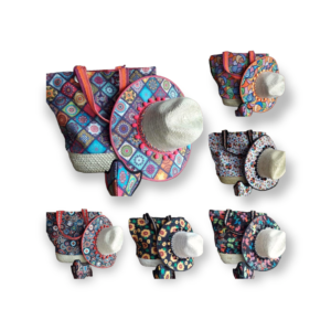set de bolsa,sombrero,cubreboca
