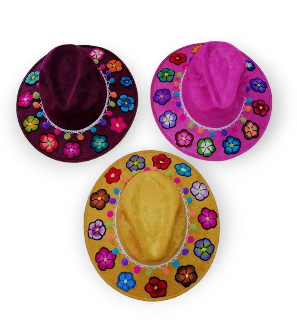 SOMBRERO CON DECORADOS FLORES - Imagen 4
