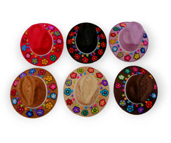 SOMBRERO CON DECORADOS FLORES - Imagen 3