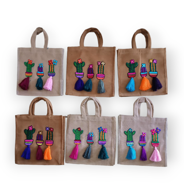 BOLSA CACTUS POMPONES - Imagen 2