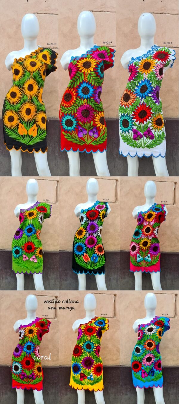 VESTIDO RELLENA ZINACANTAN HOMBRO