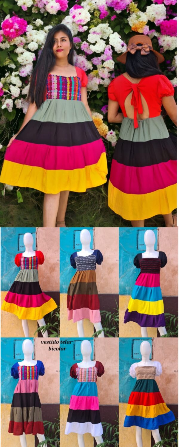 VESTIDO BICOLOR TELAR